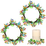 SUPVOX 2 Stück Osterkranz mit Künstlichen Beeren Türkranz Ø 6,5cm Leichte Frühlingsdeko für Wand und Tür Langlebiger Simulationsblätterkranz für Fest und Hochzeitsfeiern