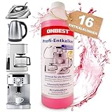 ONBEST 1000ml Entkalker Kaffeevollautomat - 16 Entkalkungen - Universal Entkalker für alle Marken & Maschinen – Perfekt zur Entkalkung von Kaffeevollautomaten, Kaffeemaschinen, Wasserkocher & Duschen