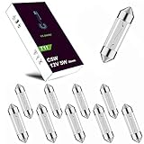 LIGHTWORLD24 10 x Soffitte 12V 5W C5W SV8,5 39mm Kennzeichenbeleuchtung Glühlampe PKW Innenraum Kofferraum Handschuhfach
