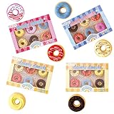 TONAUP Radiergummi Kinder, 24 Stück PVC Free Donut Sicherer Eraser, Süssigkeiten Farben Kawaii Radiergummi für Kinder Geschenk Als Geburtstagsgeschenk Studenten Belohnung