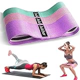 Widerstandsbänder, rutschfeste Stoff-Bänder, 3 Stärken, optionale Fitnessschlaufen für Gesäß, Hüfte, Beine, Yoga, Pilates, Physiotherapie und Erholungstraining