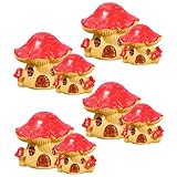 SEWOART 8 Stück Harzpilzhaus Süßes Pilz-wanddekor Winzig Häuser Figur Kunstpflanze Pilzgartendekor Mini-Pilze-Ornamente Mikrolandschafts-pilzdekore Pilzzubehör Pilzmodell Gartenverzierung