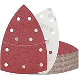 KONGMING 50 Stück Schleifpapier Dreieckschleifer klett Körnung 100 Schleifblätter 11 Loch fur Detailschleifer