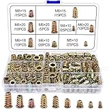 WJMY Einschraubmutter Gewindeeinsätze Holz Einschraubgewinde 135Stk M4 M5 M6 M8 Einsätze Einschraubmuffen Sortiment für Holz Möbel