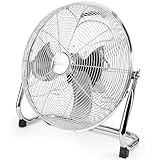 ProfiCare® XL Windmaschine mit 50 cm Ø | Ventilator verstellbarer Winkel | Bodenventilator 3 Stufen | Ventilator leise aus Metall | Luftkühler | Standlüfter | Raumkühler | PC-VL 3067 WM chrom