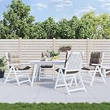 Fasba Niedriglehner-Auflagen, Gartenstuhlauflagen mit Bänder, Sitzauflagen Polster für Gartenmöbel, Polsterauflagen für Gartenstuhl, 4 STK. Taupe Oxford-Gewebe