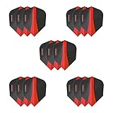 Harrows Retina Dart-Flights, 100 Mikron, extra stark, Drachen, 5 Sets (15 Stück) (rot)
