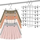 Hosenbügel platzsparend, 2 Stück Metall Hosenbügel Klammer, Hosen Kleiderbügel aus Metall, mit Verstellbaren Klammern, rutschfest, für Hosen/Röcke schwarz