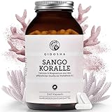 QIDOSHA® Sango Meereskoralle Kapseln, 240 Stk/Glas, hochdosiert mit 660mg Calcium & 330mg Magnesium (optimales 2:1 Verhältnis), nachhaltige Ernte, deutsche Fertigung, jede Charge laborgeprüft