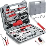 tectake® 50tlg Fahrrad Werkzeug im Koffer, inkl. Fahrrad Flickzeug, Fahrrad Reparatur Set für Fahrradkette, Wartung an Bicycle, Mountainbike, E Bike, Rennrad, Fahrrad Zubehör im Tragekoffer