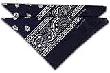 fashionchimp Nicki-Halstuch aus 100% Baumwolle im 2er Set, Unisex Bandana, AZO-Frei (Dunkelblau)