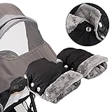 Infreecs Kinderwagen Handwärmer, Universalgröße Handschuhe Handmuff mit Fleece und Baumwolle Innenseite, wasser- & windabweisend, Stroller Handmuff für Kinderwagen, Buggy
