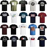 JACK & JONES T Shirt Herren 3er 6er 9er Mix Pakete Rundhals Tee Baumwollmix (3, XXXL)