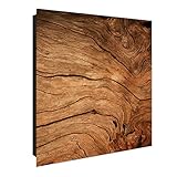 banjado® Großer Schlüsselkasten Glas/Schlüsselbox 30cm x 30cm mit 50 Haken - Motiv Trockenes Holz/Schlüsselkasten modern für Schlüsselaufbewahrung mit beschreibbarer, magnetischer Glastür