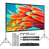 VISULAPEX 100' Leinwand Beamer HD 4K Stativleinwand, 160 Grad Betrachtungswinkel Beamer Leinwand mit Stativ Tragbare für Heimkino, Tagungsraum Hochzeiten