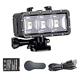 Suptig Led Unterwasserlicht, Unterwasserlicht, Licht Wasserdicht, Kompatibel mit Gopro Serie, AKASO, Campark, DJI osmo Action-Kamera,Wasserdicht 147ft (45 Meter)