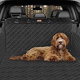 Hainberger Kofferraumschutz Hund gesteppt mit Seiten- und Ladekantenschutz Hundedecke Auto Kofferraum Wasserdicht und Kratzfest, Universal Kofferraum Schutzmatte für Hunde 174 x190cm (Schwarz)