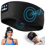 MUSICOZY Schlafkopfhörer Bluetooth 5.4, Schlaf Kopfhörer Sport-Kopfhörer 14+STD Spielzeit Kopfhörer Schlafen mit HiFi-Stereo, Ergonomisch Tech Gadgets für Seitenschläfer (Olivschwarz, L)