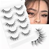 Veleasha Lashes 5D-Wimpern aus künstlichem Nerz, 100% handgefertigt, luxuriöse künstliche Wimpern, leichte, flauschige künstliche Wimpern, 5 Paar Packung (Gtwo)