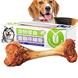 Zuasdvnk Rinderknochen für Hunde, Rinderknochen für Hunde, Kauknochen für Hunde aus harter Rinderhacke, Leckereien für große Rassen, gesunde Hundemarksknochen, aggressives Kauspielzeug für