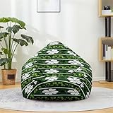 Odot Sitzsack Bezug, Glücksgras Sitzsack, Sitzkissen Ohne Füllung, Weicher Flauschiger Sofabettbezug, Komfortabler Abnehmbarer Bean Bag für Indoor Outdoor Living Room Decor (Grün 1,XL(100x120cm))