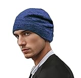 Wanssy® Laufmütze Rennmütze Herren Damen Mütze Beanie Unisex Radmütze Sportmütze Thermo Skifahren Joggen Radfahren Motorradfahren (Polyester, Dunkelblau)