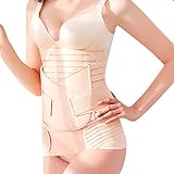 3-in-1-Bauchband, nach der Geburt, C-Abschnitt, zur Unterstützung, zur Erholung von Bauch/Taille/Becken, für postnatale Shapewear nach der Geburt (Beige, XXL)