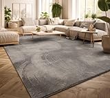 TT Home Teppich Wohnzimmer Kurzflor Anti-Rutsch Rückseite Einfarbiges Design Waschbar, Farbe: Grau, Größe:140x200 cm