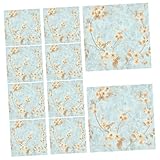 OATIPHO 10 Blatt Geschenkpapier Blumen- Hochzeit Dekorationspapier für Blume Themenpapier Vintage Blumenverpackungspapier Blumenstraußpapier Blumenmaterial Papier Blumenpapier Himmelblau
