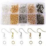 Redamancy 1150 Stück Ohrring Machen Kit, 18x20mm Schmuckherstellung Set, Mehrfarbig Ohrring Haken, Ohrhaken Biegeringe, Ohrringe Selber Machen Set, für DIY Ohrhänger Schmuck Basteln Zubehör