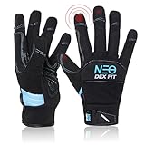 DEX FIT│MG310 Premium Mechanikerhandschuhe - Langlebige Lederverstärkungen, fester Griff, bequeme Passform, Kompatibel mit Touchscreens; Schwarz 10 (XL) 1 Paar