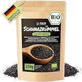 Schwarzkümmel Samen Bio, 250g ganze Schwarzkümmelsamen aus Ägypten, Nigella Sativa black cumin seeds, Echter schwarzer Kümmel Organic Bio zertifiziert