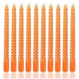 25,4 cm orangefarbenes Spitzkerzen-Set, 10 Stück, geruchlose, tropffreie Kerzenständer für Dinner-Party, Heimdekoration