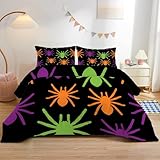 SYHIEGO Halloween Bettdecke 240x220 4 Jahreszeiten Bettdecken, Waschbare Bettdecke Ohne Bezug Spinnennetz Ganzjahresdecke Steppdecke Weiche Schlafdecke Doppelbettdecke(B224)