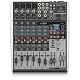 Behringer XENYX X1204USB Premium 12-Input 2/2-Bus Mixer mit XENYX Mic Preamps und Compressors, British EQ, 24-Bit Multi-FX Processor und USB/Audio Interface