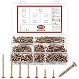 250 Stück M4 Schrauben Set, selbstschneidende Schrauben Set, Trockenbauschrauben, Flachkopf Kreuzschlitzschrauben, Spanplattenschrauben, selbstbohrende Schnellbauschrauben Sortiment