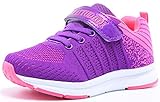 Mitudidi Unisex-Kinder Turnschuhe Mädchen Sportschuhe Leicht Atmungsaktiv Laufschuhe Outdoor Fitnessschuhe Sneaker Hallenschuhe für Pink Rosa 29EU