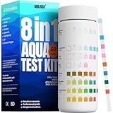 Wolmds Aquarium Teststreifen - 8-in-1 Wassertestkoffer: Schnell & Präzise Wassertests für Süß- und Salzwasser, 50 Streifen zur Messung von Nitrit, Ammoniak, pH, Härte, für die Aquarium Pflege