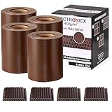 Electronicx PVC Sichtschutzstreifen für Gartenzaun - Braun (RAL 8014), 140m (4 x 35m) x 19cm, Hochwertige 450g/m² UV-beständige Sichtschutzmatten, Außenbereich Sichtschutz mit 80 Clips