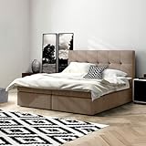 Imebel Boxspringbett 200x200 mit Bettkasten - Bett mit Matratze und 2 Bettkästen - Schlafzimmerbett mit Topper - Bequemes und Elegantes Doppelbett für das Schlafzimmer