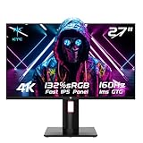 KTC 68,6 cm (27 Zoll) 4K UHD 144Hz Gaming-Monitor - Schnelles IPS-Panel 160Hz 1ms GTG, HDR400 132% sRGB, HDMI2.1/DP1.4, VESA-Halterung, Höhe/Neigen/Schwenken/Schwenkständer, vertikaler Monitor, ideal