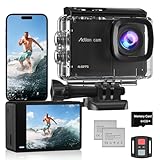 Camlance 4K60FPS Action Cam mit 64GB Karte,HD 48MP 40M Wasserdicht Unterwasserkamera 8X Zoom,WiFi EIS Stabilisierte Helmkamera Fernbedienung Actionkameras,2 * 1350 Akkus-Helmhalterung Zubehör Kits