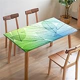 Morbuy Rechteckige Drucken Elastische Tischdecke, Rechteckig Tischdecke mit Gummizug Spanntischdecke Gartentischdecke für Outdoor Picknick Camping Partys (Farbige Blätter 1,200x96cm)