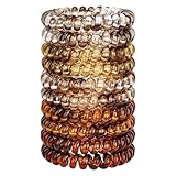 JessLab Spirale Haargummis, 10 Stück Spurlos Telefonkabel Haargummis für Pferdeschwanz, Kunststoffspulen-Haarbänder für Frauen und Mädchen, Farblich Sortiert (#28)