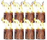 Hoyo Technology GmbH 8 Stück Schwedenfeuer Baumfackel Finnenfackel Gartenfackel Fackel H 19 cm D 14-20 cm