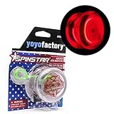 YoyoFactory SPINSTAR LED Yo-yo - ROT (Leuchtendes Jojo, Ideal für Anfänger, Schnur und Batterien Enthalten, Moderne Leistung Jo-Jo)