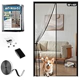 Fliegengitter Balkontür Magnet Super Angebot, Selbstschließend Fliegengittertür Ohne Bohren,Insektenschutz Mückenschutz Tür mit Velcro und starken Magneten, Ideal für Terrassentür 90x210cm