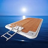 Schwimmendes Bett mit Edelstahlleiter, aufblasbare Plattform, Wasserdock, Angelboot, Yacht schwimmendes Angelboot