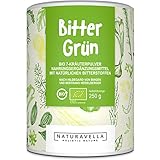 NATURAVELLA BitterGrün | Bio Bitterstoffe 7 Kräuter-Pulver I 250g | Hochwertige Bitterkräuter nach Hildegard von Bingen & Bertrand Heidelberger I Vegan & laborgeprüft | Für Verdauung & Wohlbefinden
