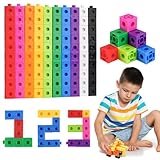 Steckwürfel, 100 Stück Steckwürfel Grundschule, Rechenwürfel Mathe, Zahlenblocks 10 Farben, Lernen Lernspiele Geschenk für Jungen und Mädchen